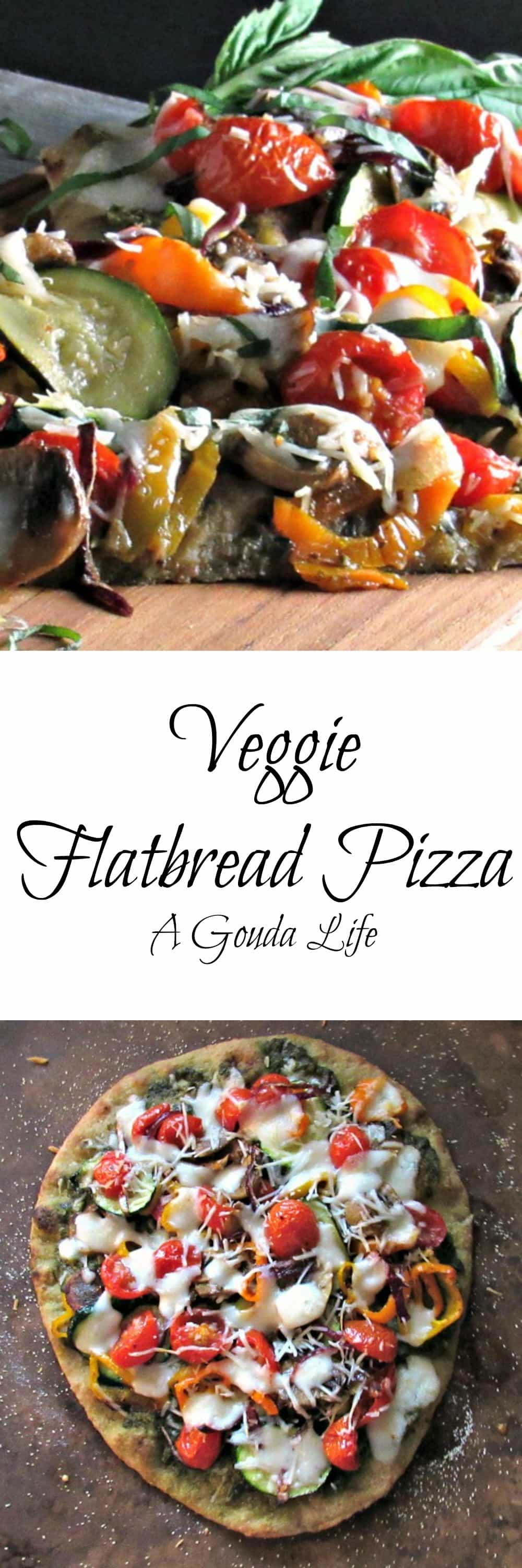 Veggie Flatbread Pizza recipe from A Gouda Life kitchen
