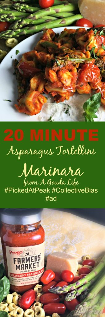 20 minute asparagus tortellini marinara