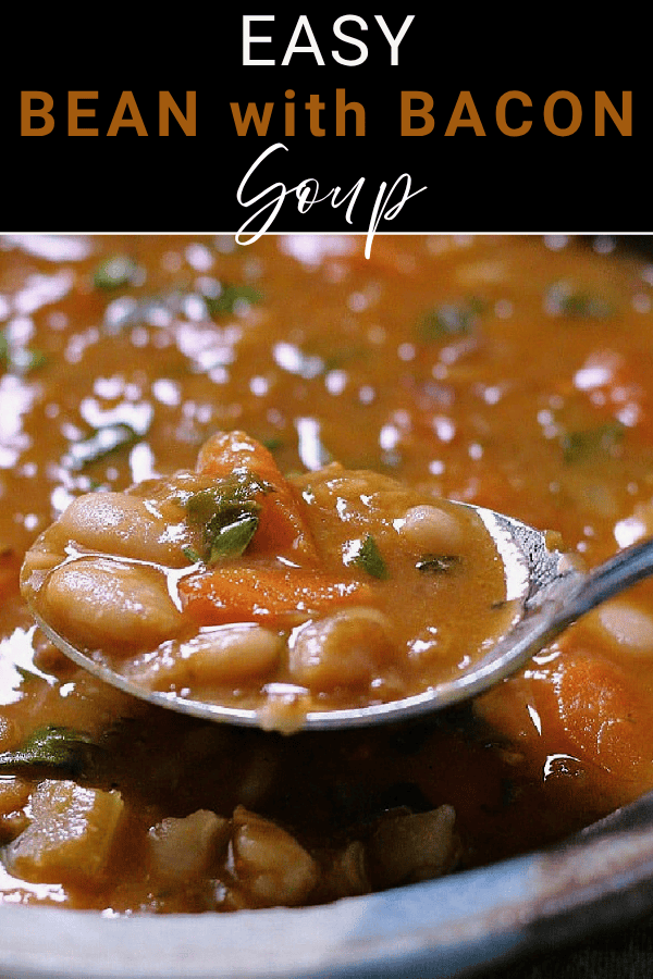 pinterest pin for Bean with Bacon Soup