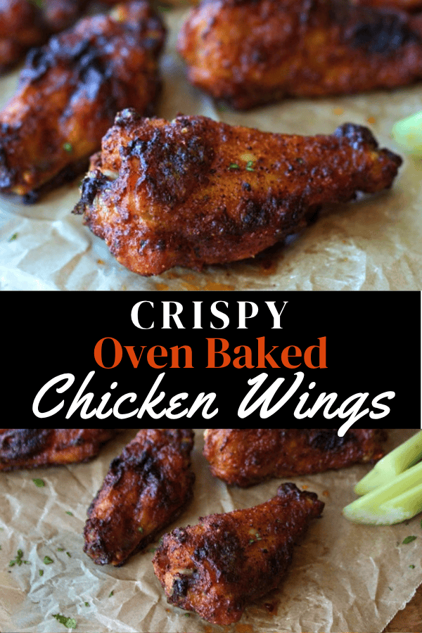 pinterest pin showing crispy baked wings