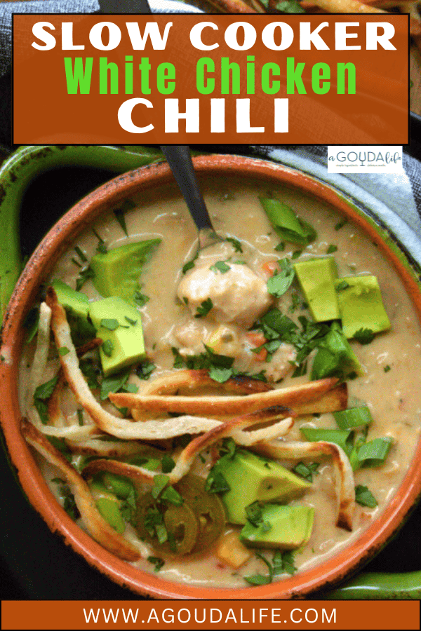 pinterest pin for slow cooker white chicken chili