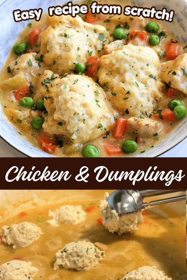pinterest pin for easy chicken and dumplings