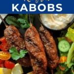 pinterest pin for ground beef kabobs