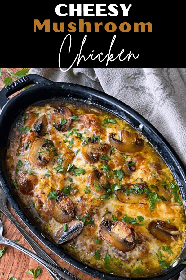 pinterest pin for cheesy baked chicken