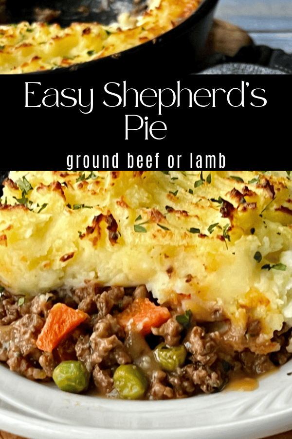pinterest pin showing easy shepherd's pie