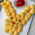 Cheesy Easter Pull Apart Bread on parchment paper