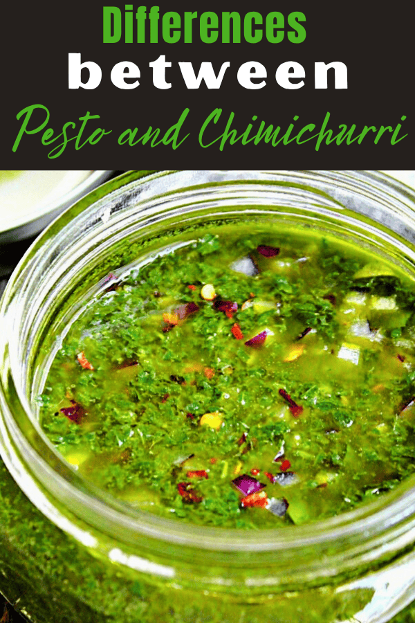 pinterest pin for pesto and chimichurri