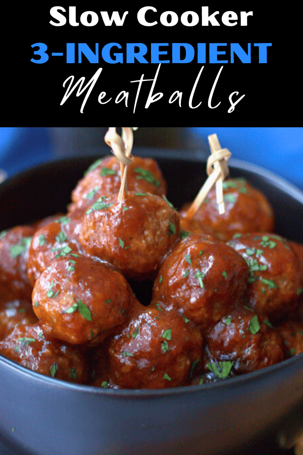 pinterest pin for 3 ingredient meatballs