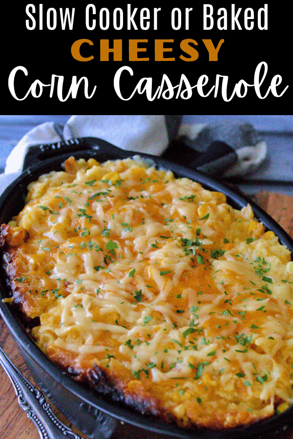 pinterest pin for crock pot corn casserole