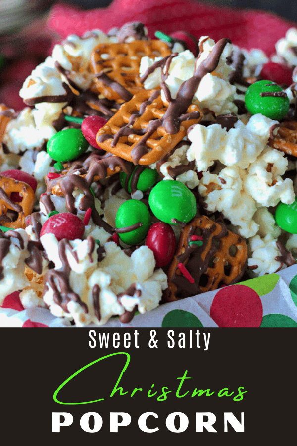 pinterest pin for Christmas Popcorn