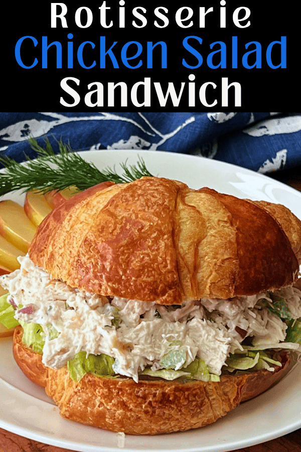 pinterest pin for classic chicken salad with rotisserie chicken