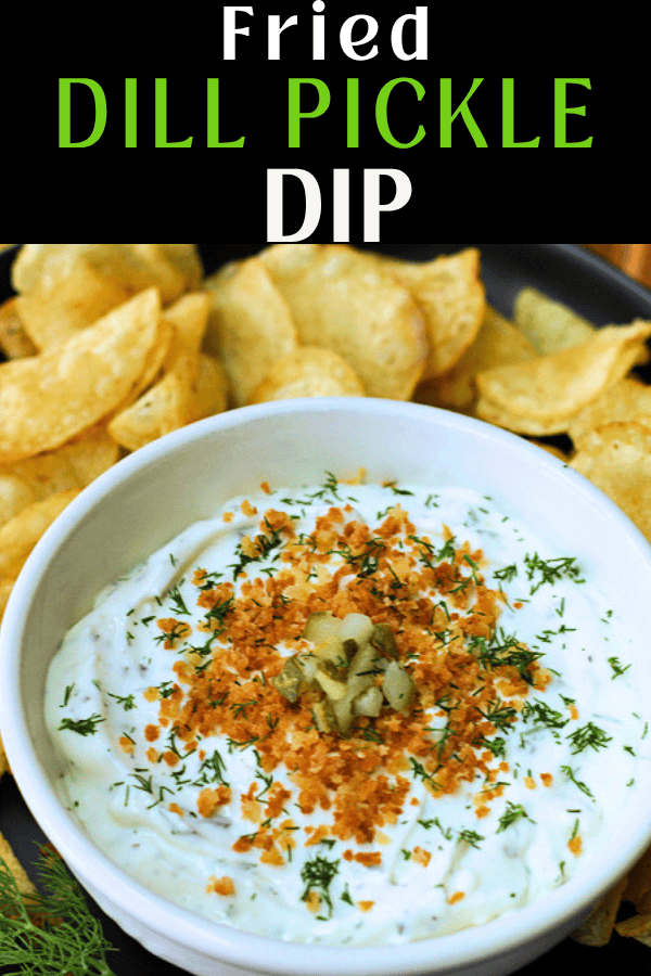 pinterest pin showing dill pickle ranch dip