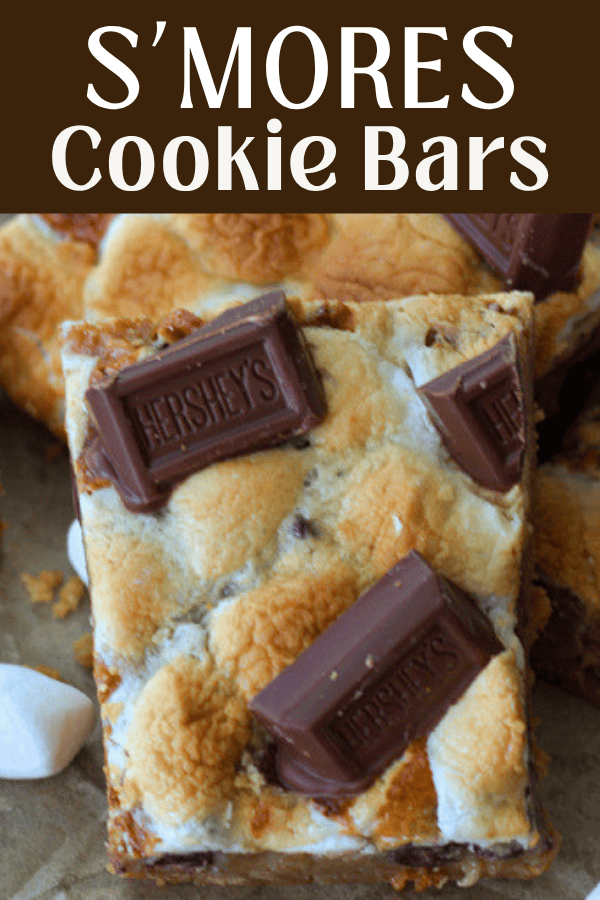 pinterest pin for smores cookie bars