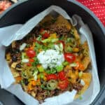 air fryer nachos in the air fryer basket