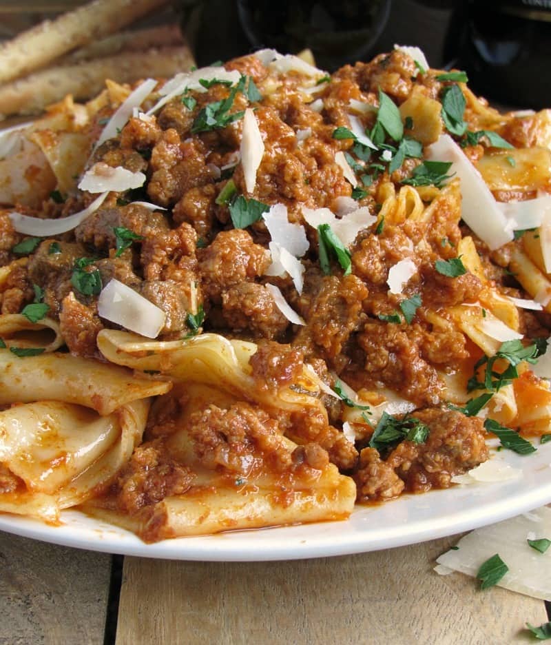 Classic Bolognese Recipe ~ for meat lovers and those looking for a classic meal for a special occasion, this is it. Buttery, velvety tomato rich meat sauce. 