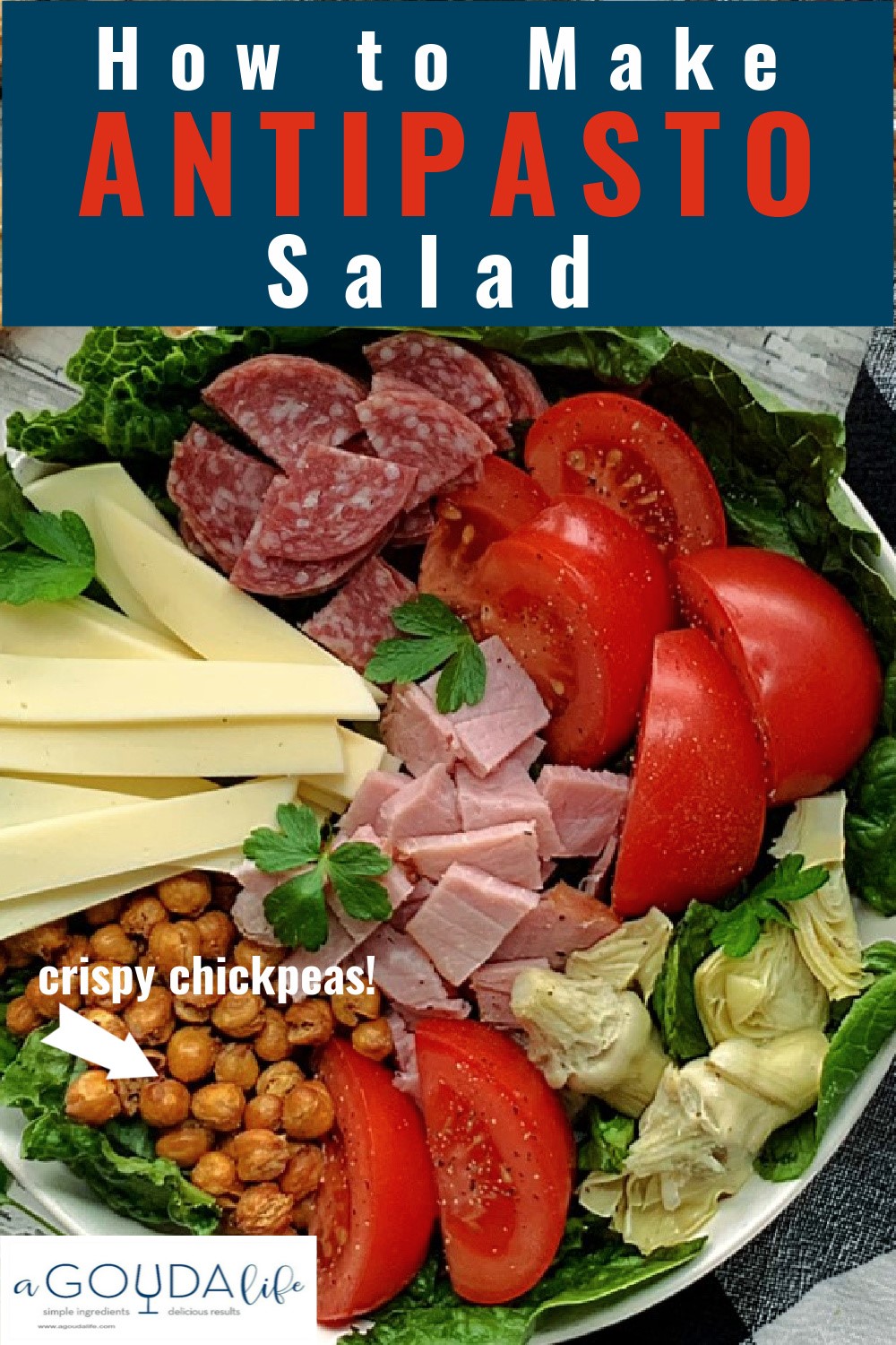 pinterest pin for antipasto salad