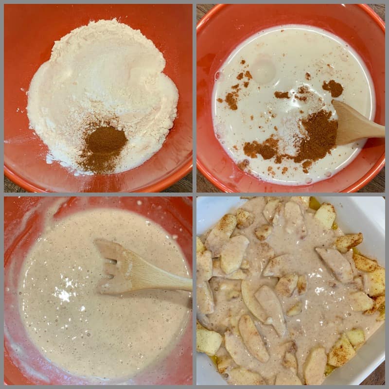 step by step grid showing how to make cobbler topping