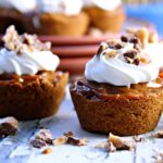 Banoffee Pie Cups garnished with crushed Heath bars