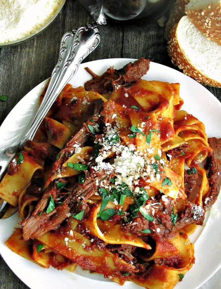 Braised Beef Ragu with pappardelle - A Gouda Life