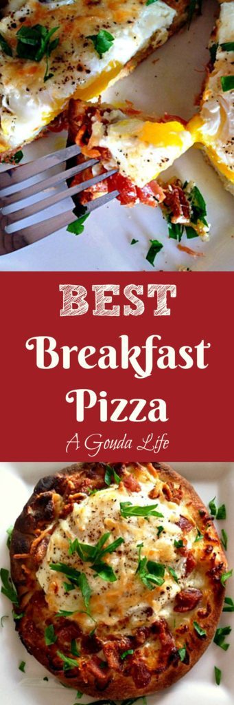 Best Breakfast Pizza ~ ridiculously delicious and so fast it's ideal even for weekday mornings. Top with your favorites including an egg and bake.