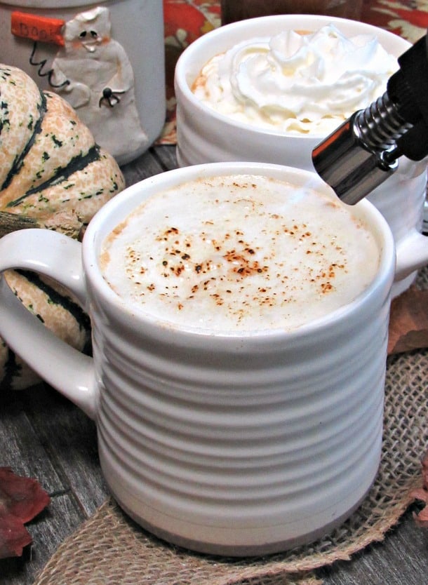 Creme Brulee Coffee ~ rich, creamy coffee and a crispy sugar brulee-type topping. The ideal cool weather beverage, perfect for holiday entertaining.