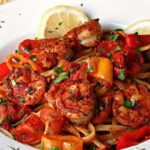 Blackened Shrimp Pasta ~ Cajun shrimp and linguine in a zesty, flavorful tomato sauce. A simple, weeknight meal that's also ideal for entertaining.
