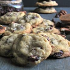 Cranberry Chocolate Chip Cookies~soft inside, slightly crisp bottom. A perfect blend of the sweet fall flavor of cranberries and semi sweet chocolate.