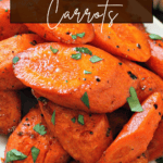 pinterest pin showing brown butter honey glazed carrots