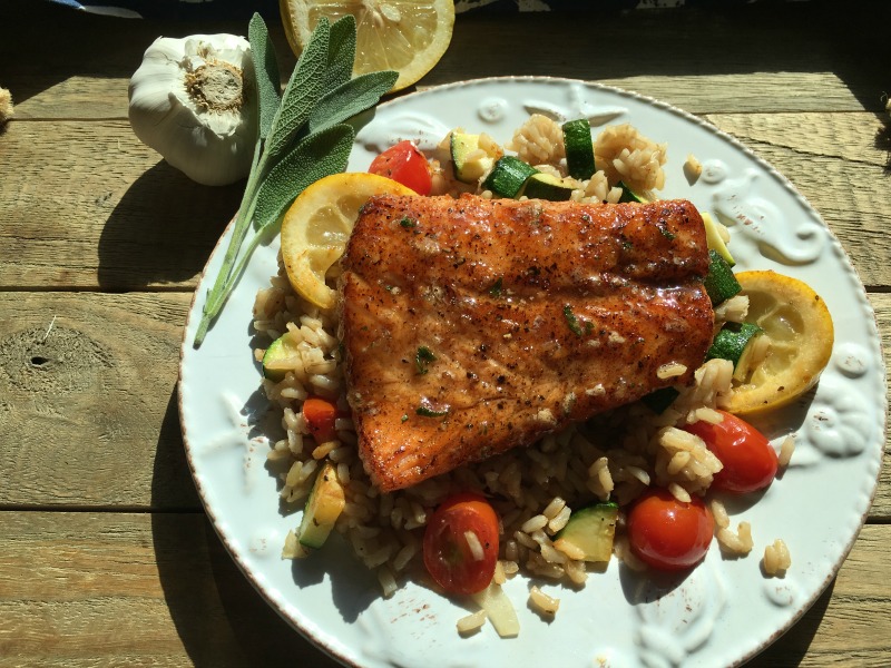 Easy Honey Garlic Salmon with browned butter sauce. Tasty! You've got to try this!