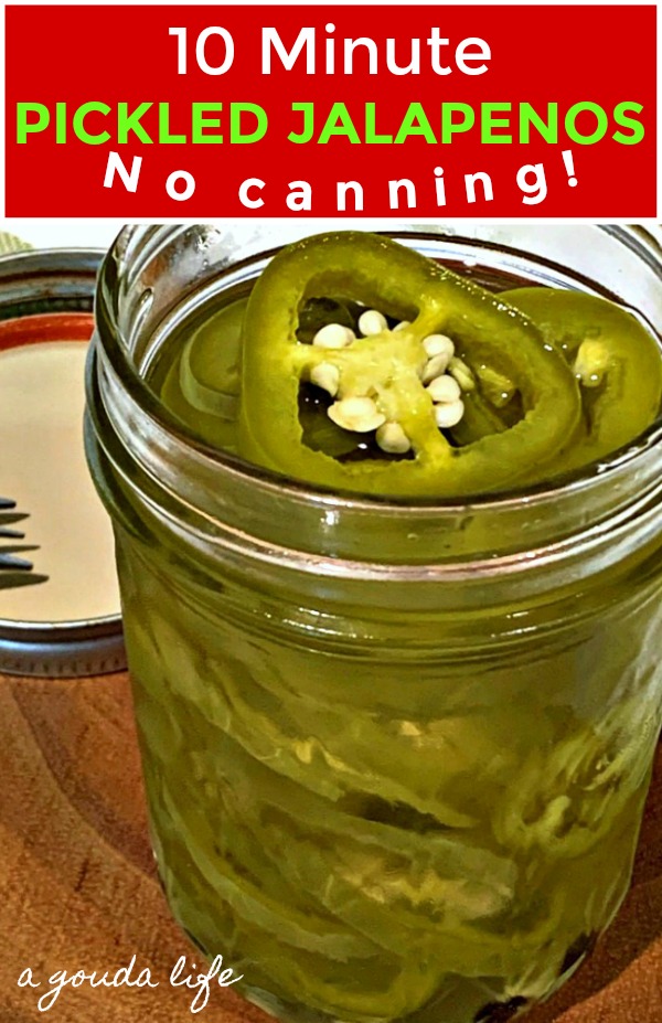 pinterest pin showing jar of pickled jalapenos