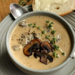 overhead view Mushroom Soup