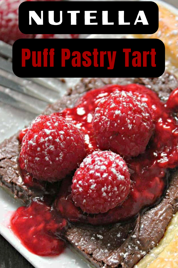 pinterest pin for nutella puff pastry