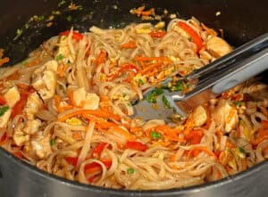Spicy Chicken Pad Thai - easy 30 minute recipe - A Gouda Life