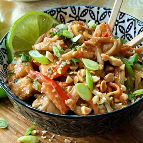 Spicy Chicken Pad Thai - easy 30 minute recipe - A Gouda Life