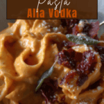 pinterest pin showing pumpkin pasta alla vodka