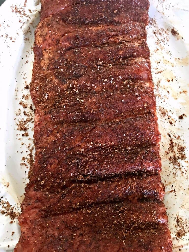 Grilled Pork Ribs and Beerbecue Sauce: dry rubbed, slow grilled & slathered with homemade beerbecue sauce. Ideal for Father's Day or anytime. 