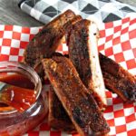 Grilled Pork Ribs and Beerbecue Sauce: dry rubbed, slow grilled & slathered with homemade beerbecue sauce. Ideal for Father's Day or anytime.