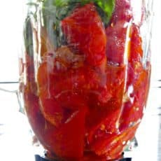 Roasted Tomato Marinara ~ homemade tomato sauce from fresh roasted tomatoes is easier and tastier than you think. Use over your favorite pasta.