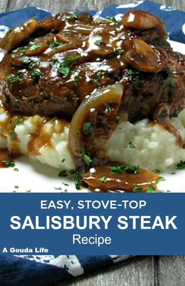 Best Salisbury Steak: budget-friendly, seared ground beef patties slathered in rich onion-mushroom gravy, serve over mashed potatoes~easy, any night meal.