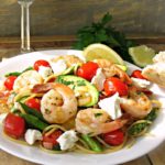 Lemon Vegetable Spring Pasta ~ sauteed vegetables and pasta dressed in a light, lemon-olive oil sauce, topped with feta cheese for an easy any night meal.