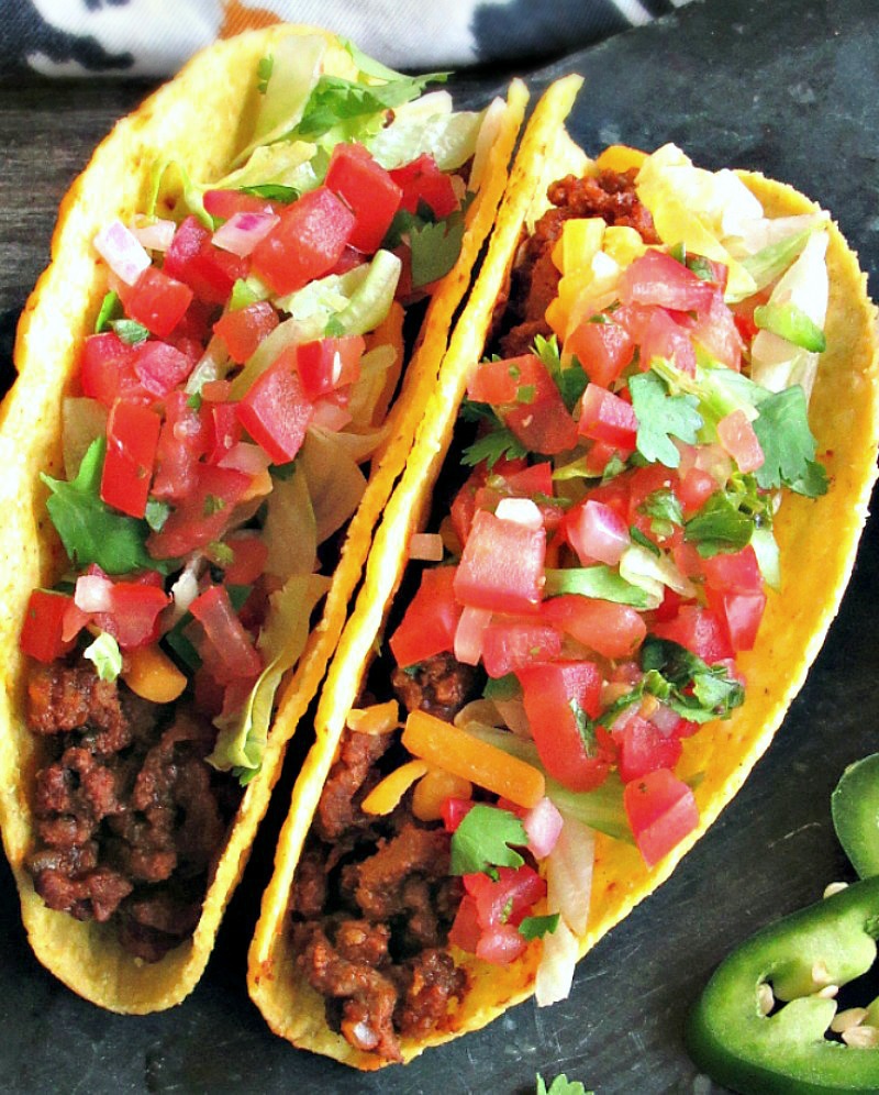 Ground Beef Tacos ~ bold, spicy Mexican flavored ground beef tacos with chipotle peppers. An easy recipe, perfect for tacos, enchiladas or nachos. 